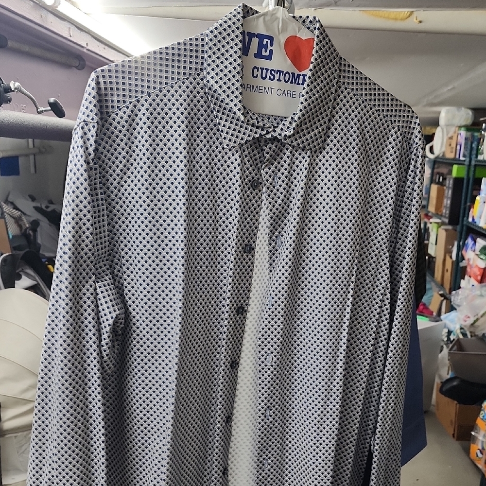 Bugatchi Black and White Geometric Shirt
